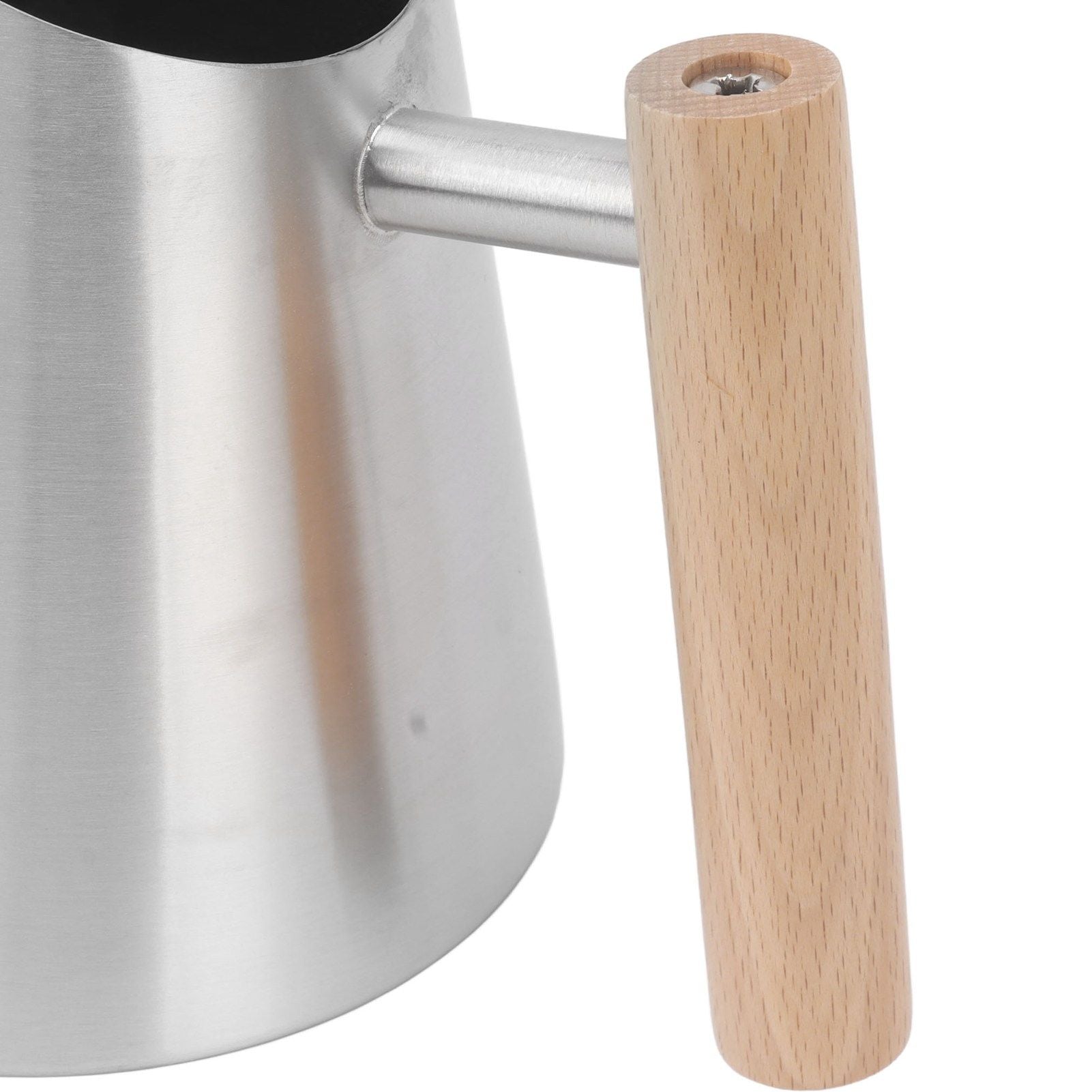 Watering Can with Long Spout Rustproof Stainless Steel Watering Pot with Wooden Handle for Garden Bonsai Indoor Outdoor Silver