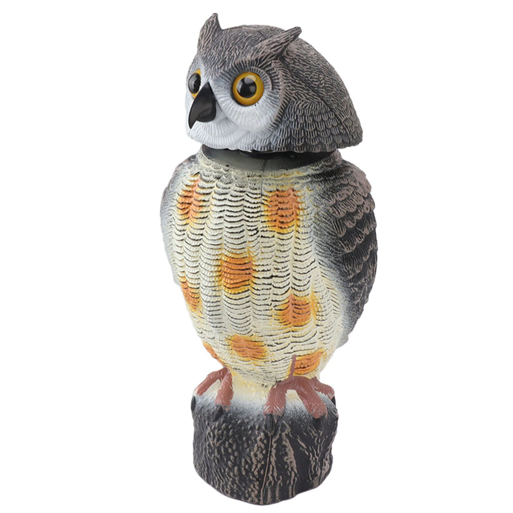 Fake Owl Statue Plastic Owl Bird Deterrents Scarecrow Owl Decoy with Shaking Head Bird Repel for Outdoor Garden Yard