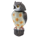 Fake Owl Statue Plastic Owl Bird Deterrents Scarecrow Owl Decoy with Shaking Head Bird Repel for Outdoor Garden Yard