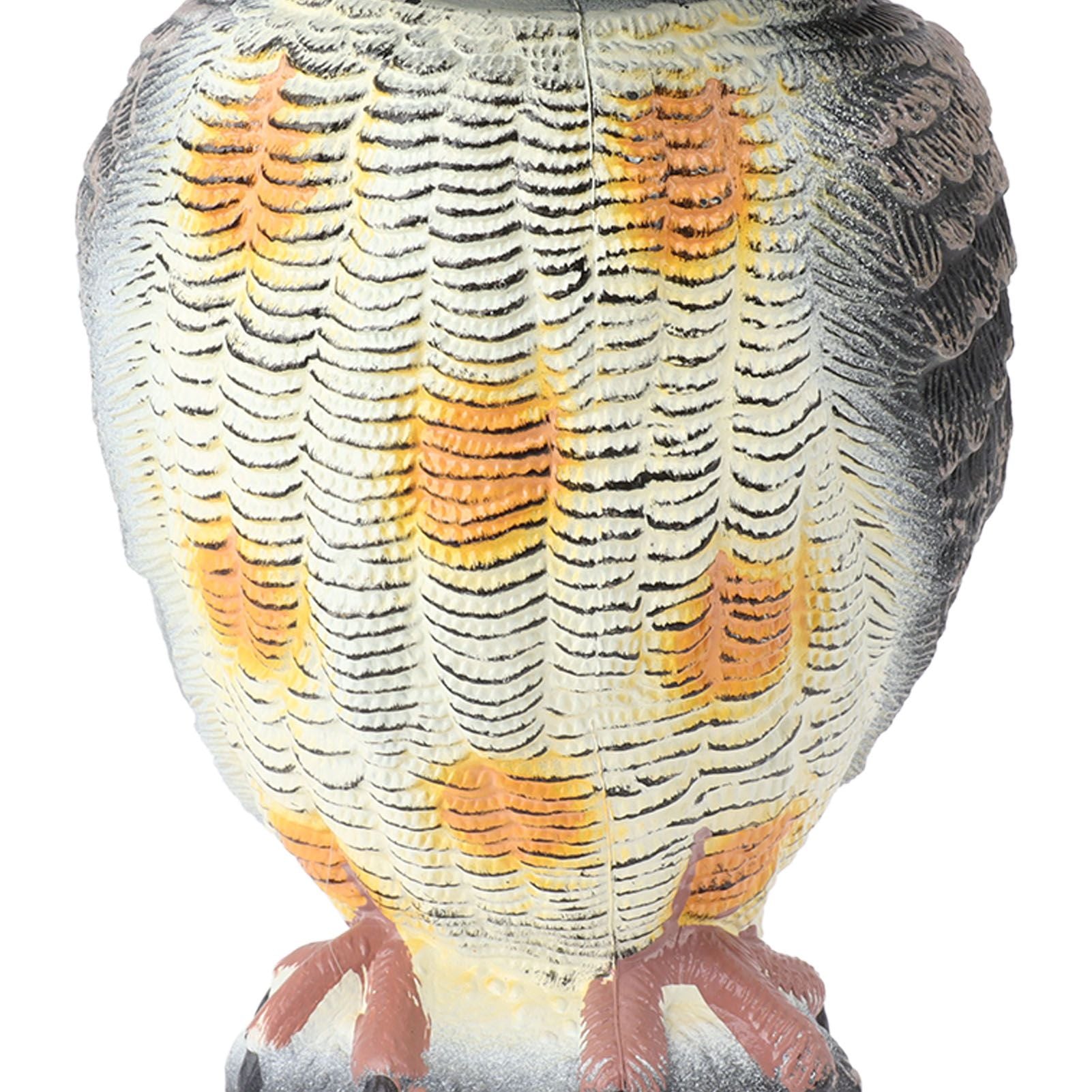 Fake Owl Statue Plastic Owl Bird Deterrents Scarecrow Owl Decoy with Shaking Head Bird Repel for Outdoor Garden Yard
