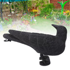 Realistic Elbow Crow Statue Plastic Waterproof Crow Decoys for Yard Garden Patios Halloween Decoration