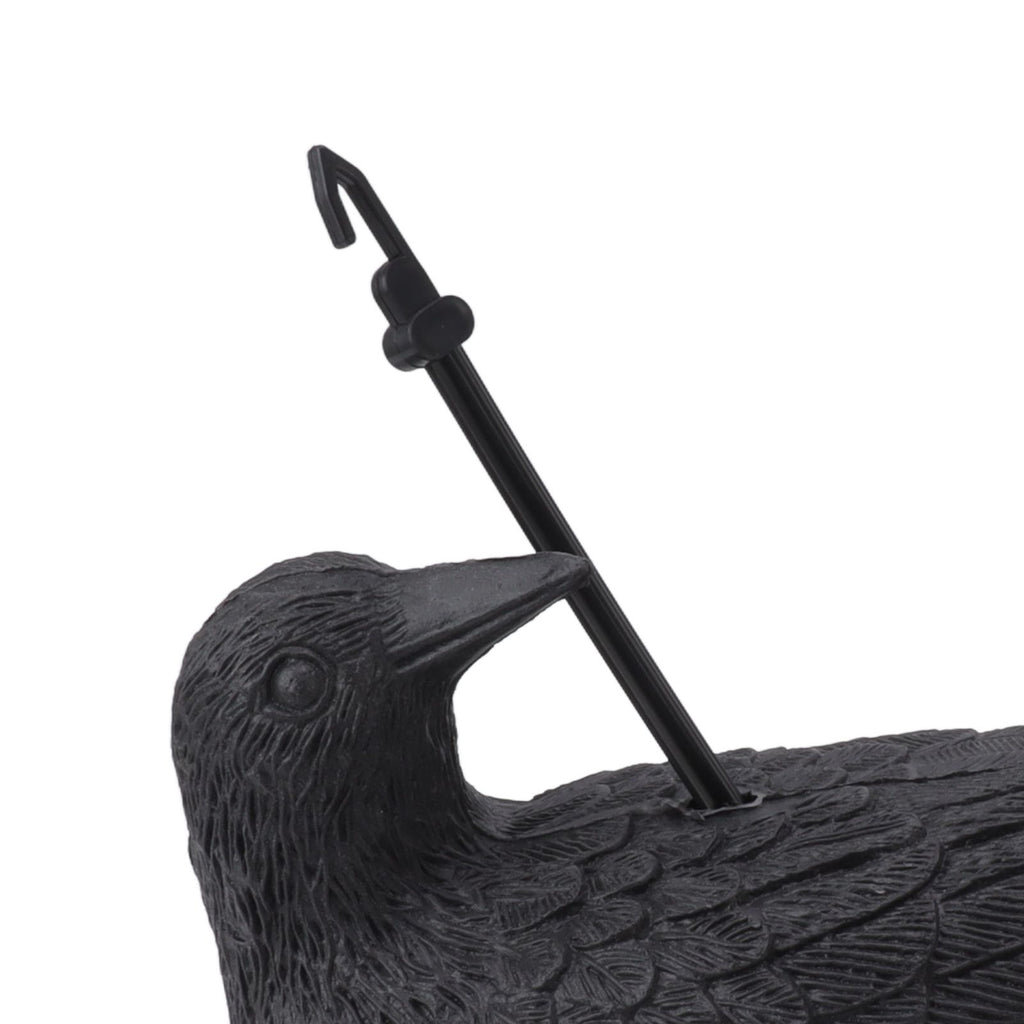 Realistic Elbow Crow Statue Plastic Waterproof Crow Decoys for Yard Garden Patios Halloween Decoration