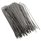 100Pcs U Shaped Garden Stakes Galvanized Steel Landscape Stakes Pins for Weed Barrier Sod Fabric Decorations Roughness 2.5mm/0.10in