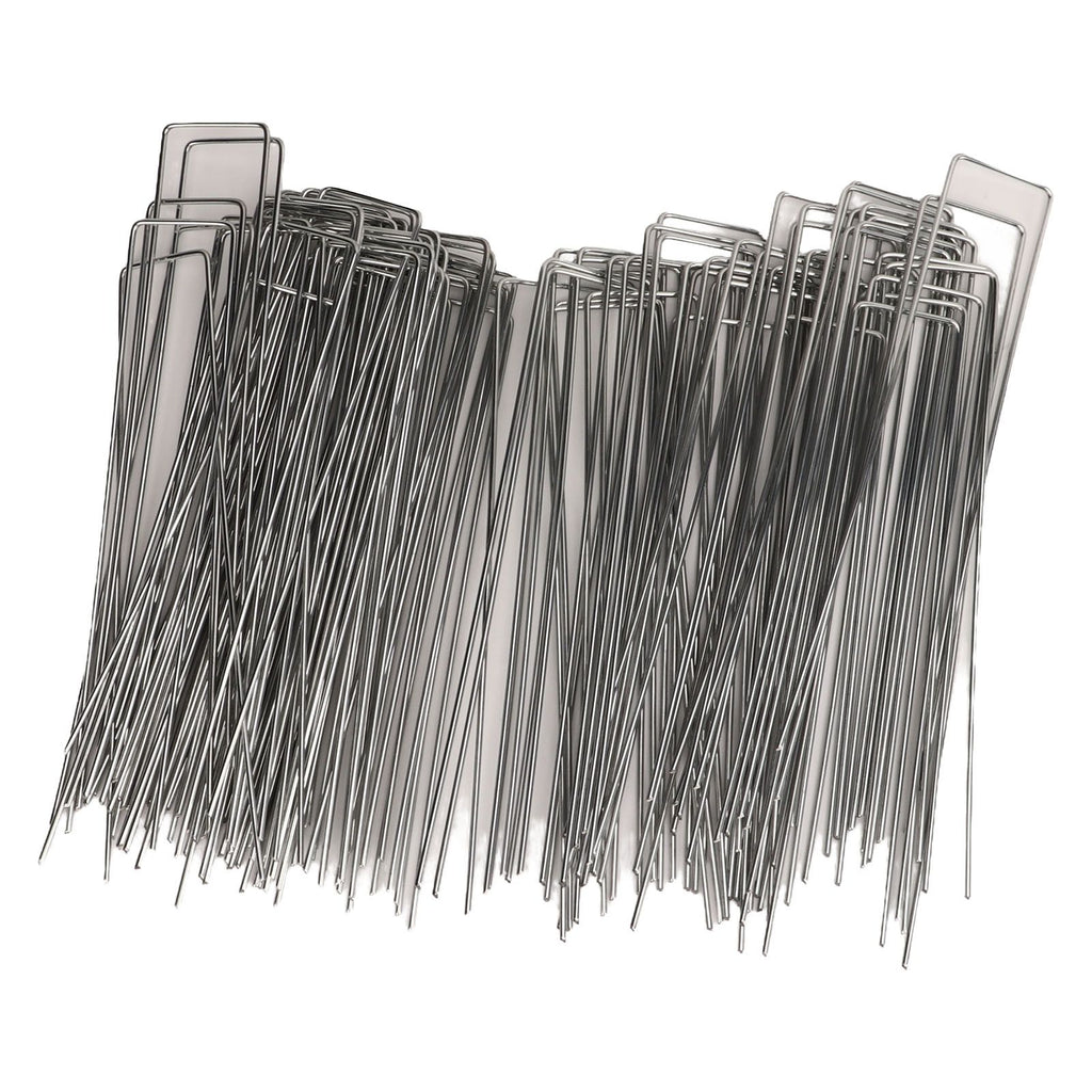 100Pcs U Shaped Garden Stakes Galvanized Steel Landscape Stakes Pins for Weed Barrier Sod Fabric Decorations Roughness 2.5mm/0.10in