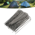 100Pcs U Shaped Garden Stakes Galvanized Steel Landscape Stakes Pins for Weed Barrier Sod Fabric Decorations Roughness 2.5mm/0.10in