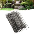 100Pcs U Shaped Garden Stakes Galvanized Steel Landscape Stakes Pins for Weed Barrier Sod Fabric Decorations Roughness 2.5mm/0.10in