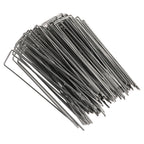 100Pcs U Shaped Garden Stakes Galvanized Steel Landscape Stakes Pins for Weed Barrier Sod Fabric Decorations Roughness 3mm/0.12in