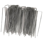 100Pcs U Shaped Garden Stakes Galvanized Steel Landscape Stakes Pins for Weed Barrier Sod Fabric Decorations Roughness 3mm/0.12in