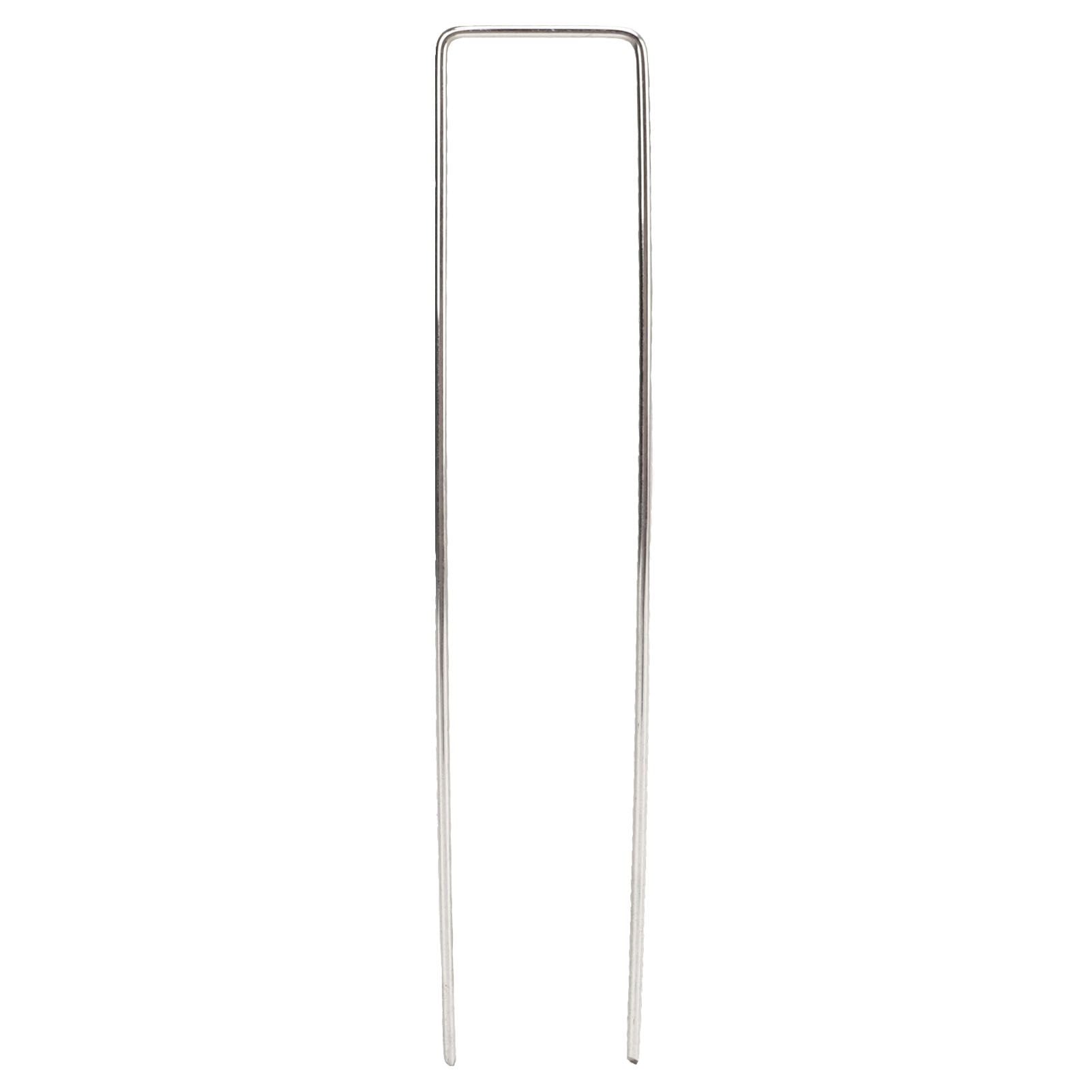 100Pcs U Shaped Garden Stakes Galvanized Steel Landscape Stakes Pins for Weed Barrier Sod Fabric Decorations Roughness 3mm/0.12in