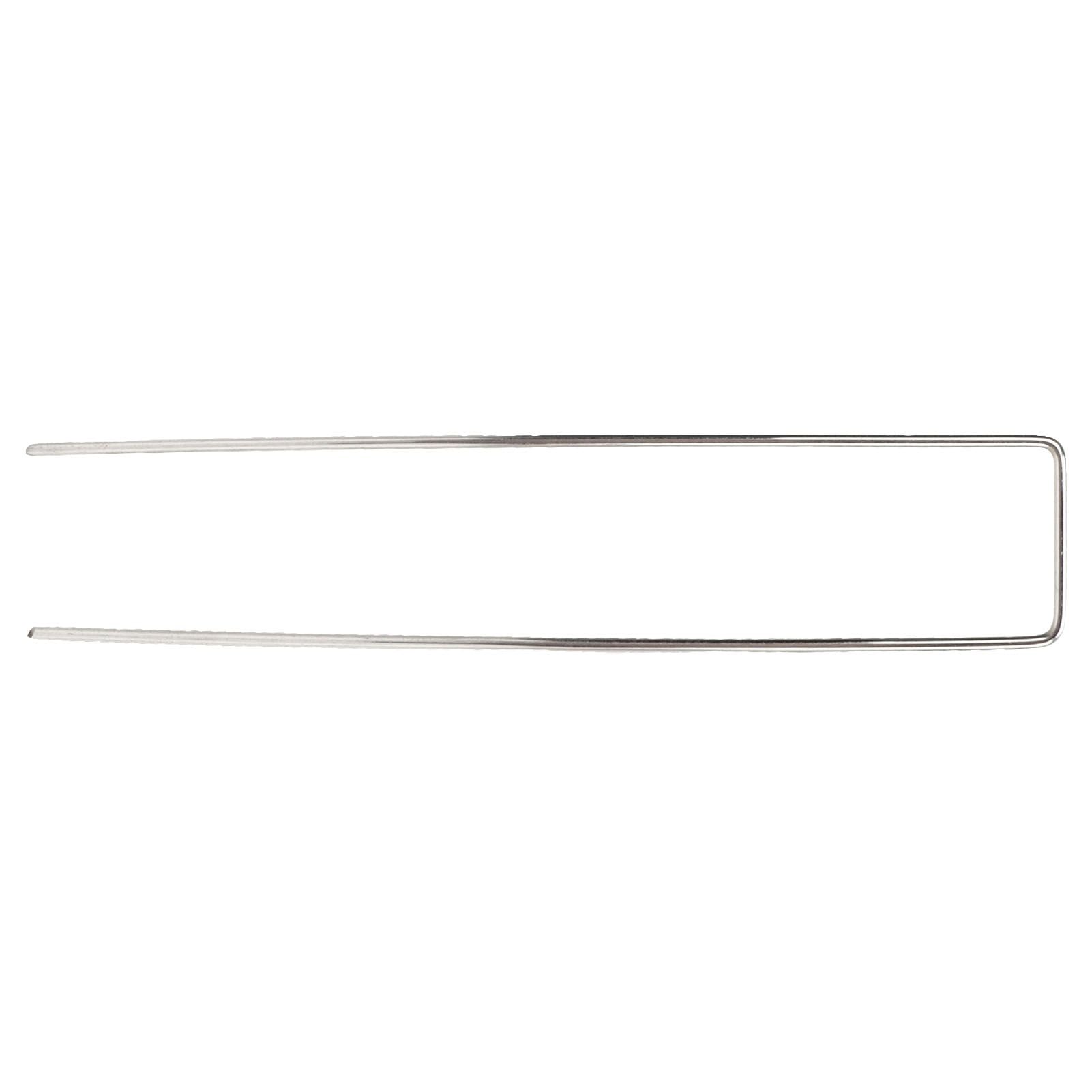 100Pcs U Shaped Garden Stakes Galvanized Steel Landscape Stakes Pins for Weed Barrier Sod Fabric Decorations Roughness 3mm/0.12in