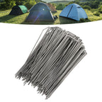 100Pcs U Shaped Garden Stakes Galvanized Steel Landscape Stakes Pins for Weed Barrier Sod Fabric Decorations Roughness 3mm/0.12in