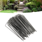100Pcs U Shaped Garden Stakes Galvanized Steel Landscape Stakes Pins for Weed Barrier Sod Fabric Decorations Roughness 3mm/0.12in
