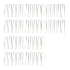 50Pcs Galvanized Steel Garden Stakes U Shaped Tent Stakes U Shaped Galvanized Landscape Pins Heavy Duty Yard Ground Pin 4x10cm 0.4mm Thickness