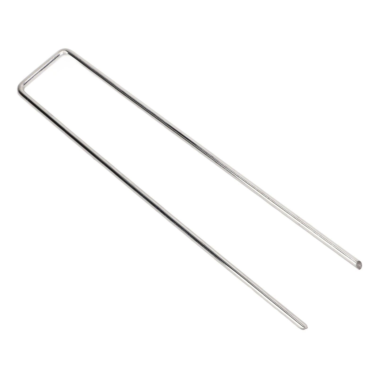 50Pcs Galvanized Steel Garden Stakes U Shaped Tent Stakes U Shaped Galvanized Landscape Pins Heavy Duty Yard Ground Pin 4x10cm 0.4mm Thickness