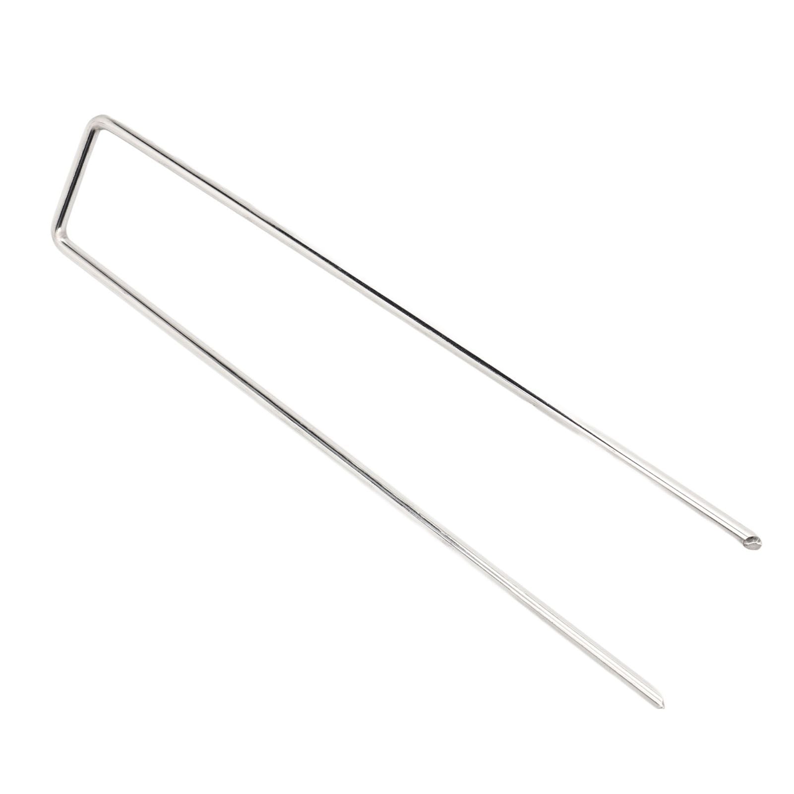50Pcs Galvanized Steel Garden Stakes U Shaped Tent Stakes U Shaped Galvanized Landscape Pins Heavy Duty Yard Ground Pin 4x10cm 0.4mm Thickness