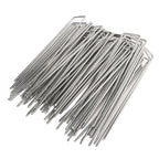 50Pcs Galvanized Steel Garden Stakes U Shaped Tent Stakes U Shaped Galvanized Landscape Pins Heavy Duty Yard Ground Pin 4x10cm 0.4mm Thickness