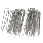 50Pcs Galvanized Steel Garden Stakes U Shaped Tent Stakes U Shaped Galvanized Landscape Pins Heavy Duty Yard Ground Pin 4x10cm 0.4mm Thickness