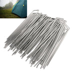 50Pcs Galvanized Steel Garden Stakes U Shaped Tent Stakes U Shaped Galvanized Landscape Pins Heavy Duty Yard Ground Pin 4x10cm 0.4mm Thickness