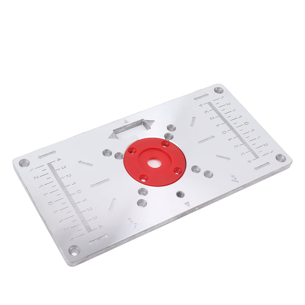 Router Table Insert Plate Woodworking Aluminum Router Plate with 4 Insert Rings for Wood Trimming Milling Slotting