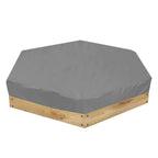 Sandbox Cover Hexagon Sandpit Sand Toys Cover Waterproof Pool Cover with Drawstring for Outdoor Garden Grey
