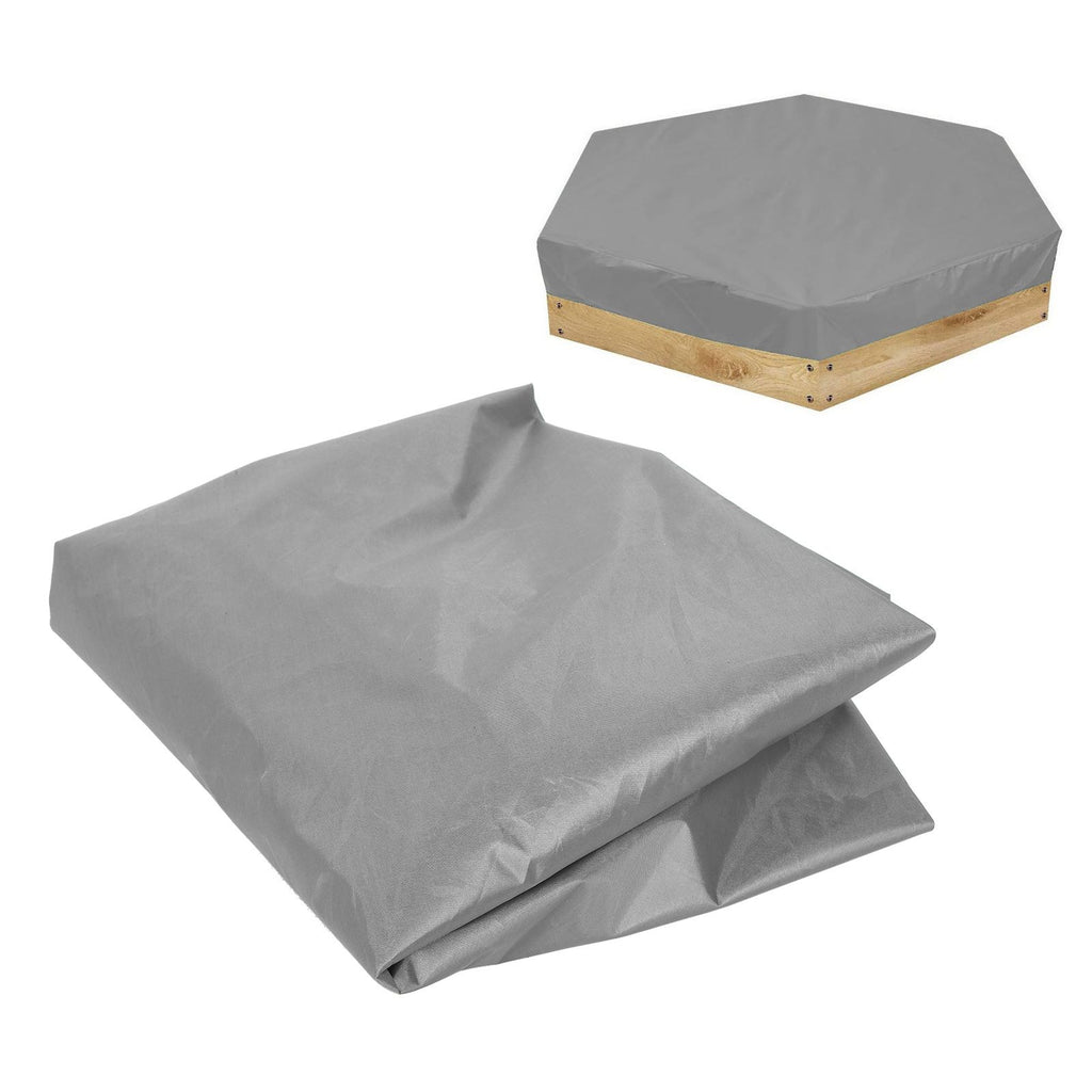 Sandbox Cover Hexagon Sandpit Sand Toys Cover Waterproof Pool Cover with Drawstring for Outdoor Garden Grey