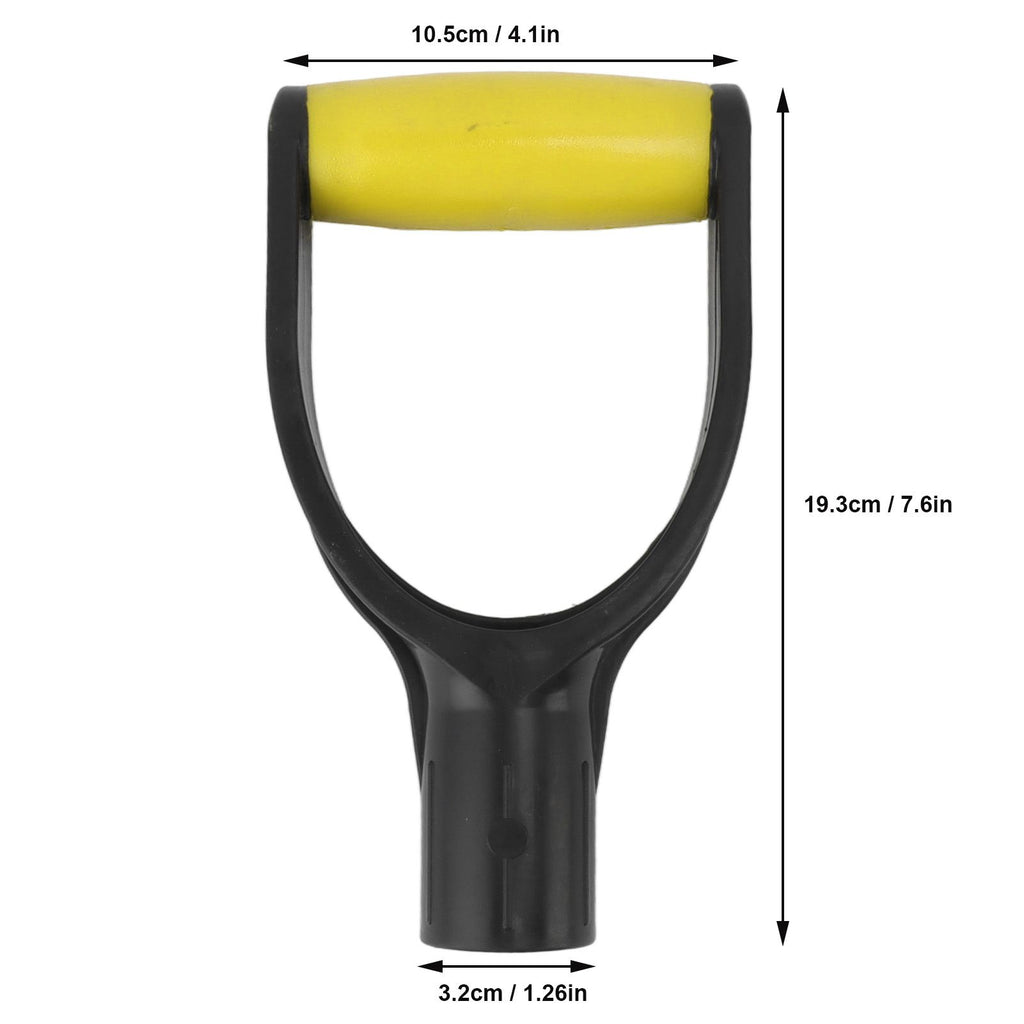 Shovel D Grip Handle 32mm Inner Diameter Silicone Grip Reinforcement Snow Shovel Handle Replacement for Digging Raking Tool Yellow Black