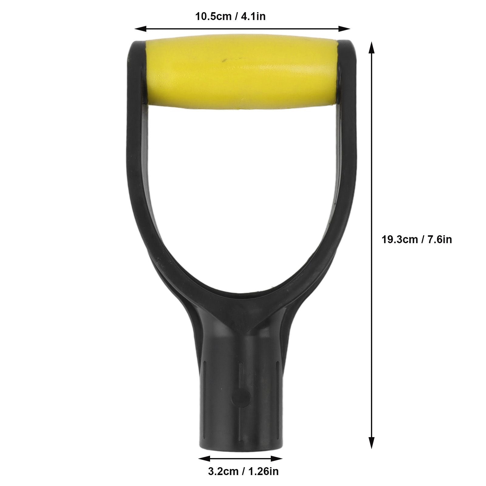 Shovel D Grip Handle 32mm Inner Diameter Silicone Grip Reinforcement Snow Shovel Handle Replacement for Digging Raking Tool Yellow Black