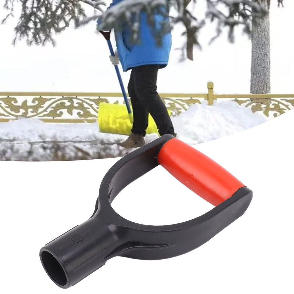 Shovel D Grip Handle 32mm Inner Diameter Silicone Grip Reinforcement Snow Shovel Handle Replacement for Digging Raking Tool Red Black