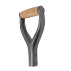 Shovel Handle Y Shaped 12.22in Inside Diameter Replacement Spade Handle with Wooden Grip for Garden Digging Raking Tool Silver