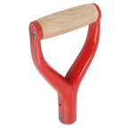 Shovel Handle Y Shaped 12.22in Inside Diameter Replacement Spade Handle with Wooden Grip for Garden Digging Raking Tool Red