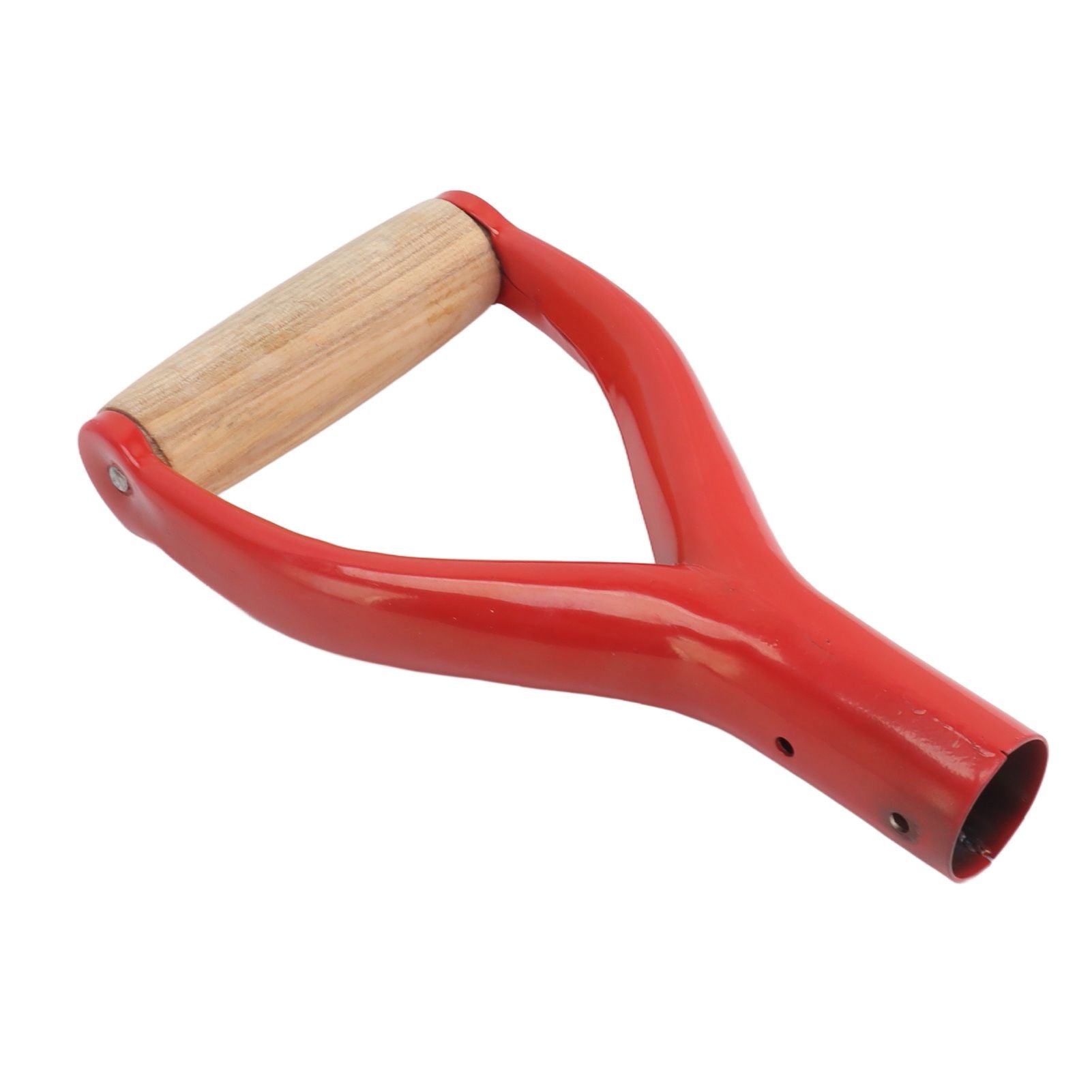 Shovel Handle Y Shaped 12.22in Inside Diameter Replacement Spade Handle with Wooden Grip for Garden Digging Raking Tool Red