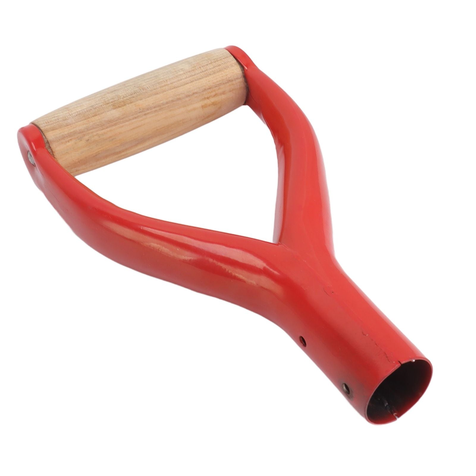 Shovel Handle Y Shaped 12.22in Inside Diameter Replacement Spade Handle with Wooden Grip for Garden Digging Raking Tool Red
