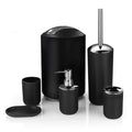 Trash Can Toothbrush Holder Set Toilet Brush Soap Box Lotion Dispenser Black Hotel Bathroom Accessories