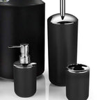 Trash Can Toothbrush Holder Set Toilet Brush Soap Box Lotion Dispenser Black Hotel Bathroom Accessories