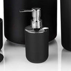 Trash Can Toothbrush Holder Set Toilet Brush Soap Box Lotion Dispenser Black Hotel Bathroom Accessories