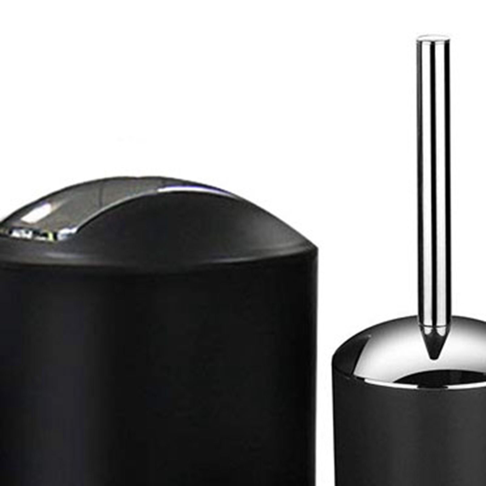 Trash Can Toothbrush Holder Set Toilet Brush Soap Box Lotion Dispenser Black Hotel Bathroom Accessories