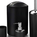 Trash Can Toothbrush Holder Set Toilet Brush Soap Box Lotion Dispenser Black Hotel Bathroom Accessories