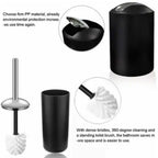 Trash Can Toothbrush Holder Set Toilet Brush Soap Box Lotion Dispenser Black Hotel Bathroom Accessories