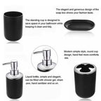 Trash Can Toothbrush Holder Set Toilet Brush Soap Box Lotion Dispenser Black Hotel Bathroom Accessories