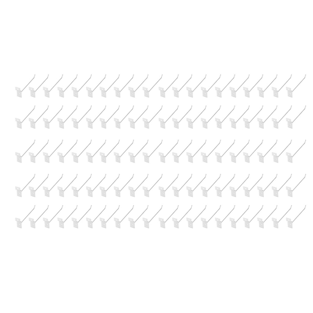 50pcs Slatwall Hooks Slot Plate Hook Slotted Plate Single Wire Hooks for Retail Display 15cm 3.3mm Diameter Silver