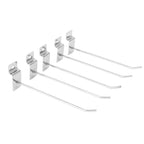 50pcs Slatwall Hooks Slot Plate Hook Slotted Plate Single Wire Hooks for Retail Display 15cm 3.3mm Diameter Silver