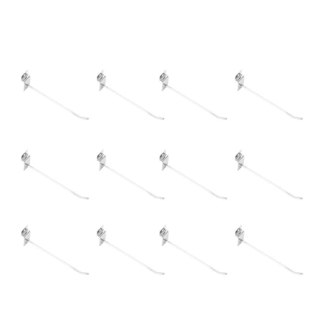 50pcs Slatwall Hooks Slot Plate Hook Slotted Plate Single Wire Hooks for Retail Display 15cm 3.3mm Diameter Silver