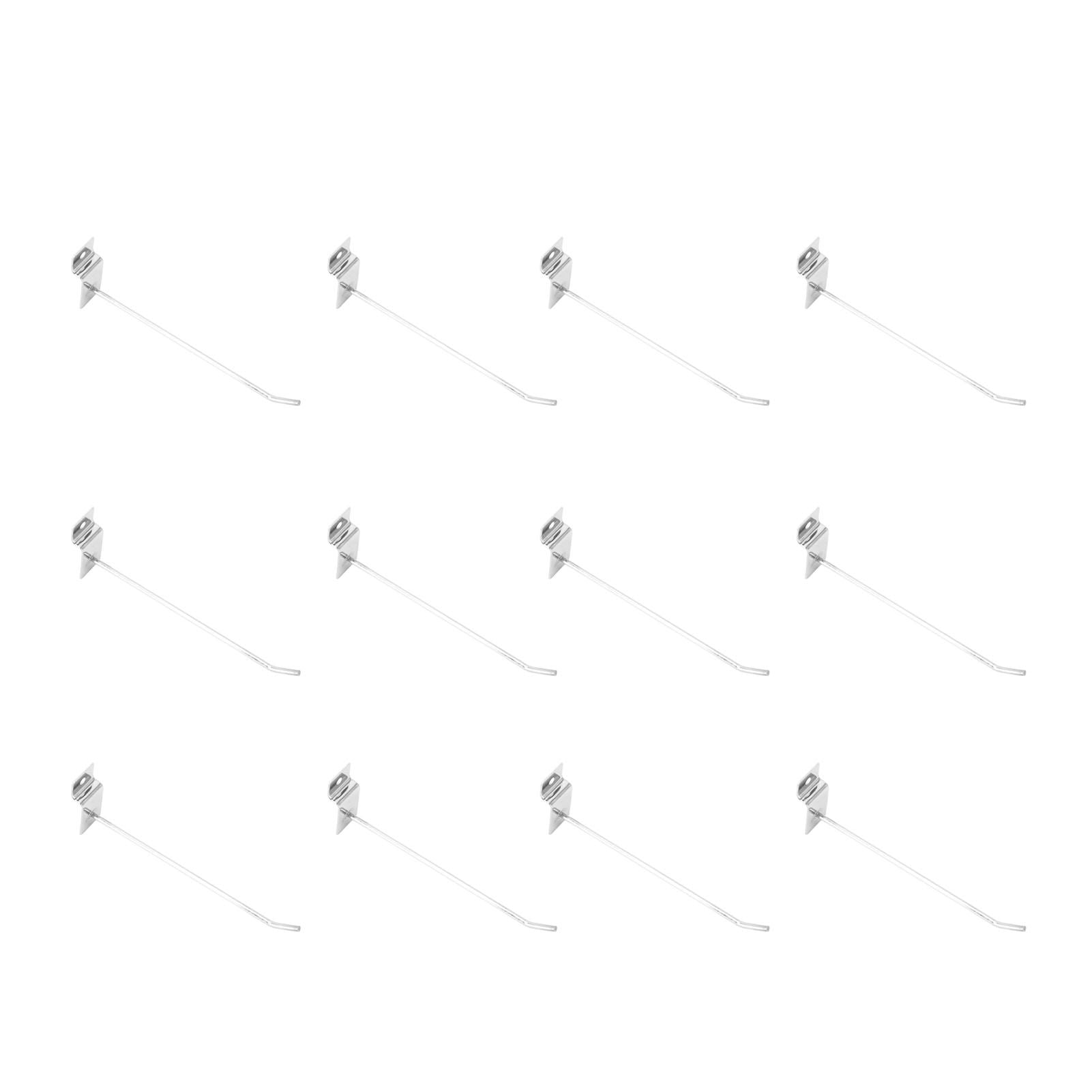 50pcs Slatwall Hooks Slot Plate Hook Slotted Plate Single Wire Hooks for Retail Display 15cm 3.3mm Diameter Silver