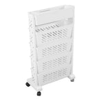White Storage Organizer Shelf Removable Plastic Movable Bookshelf for Home Study Room 5 Layer