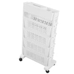 White Storage Organizer Shelf Removable Plastic Movable Bookshelf for Home Study Room 5 Layer
