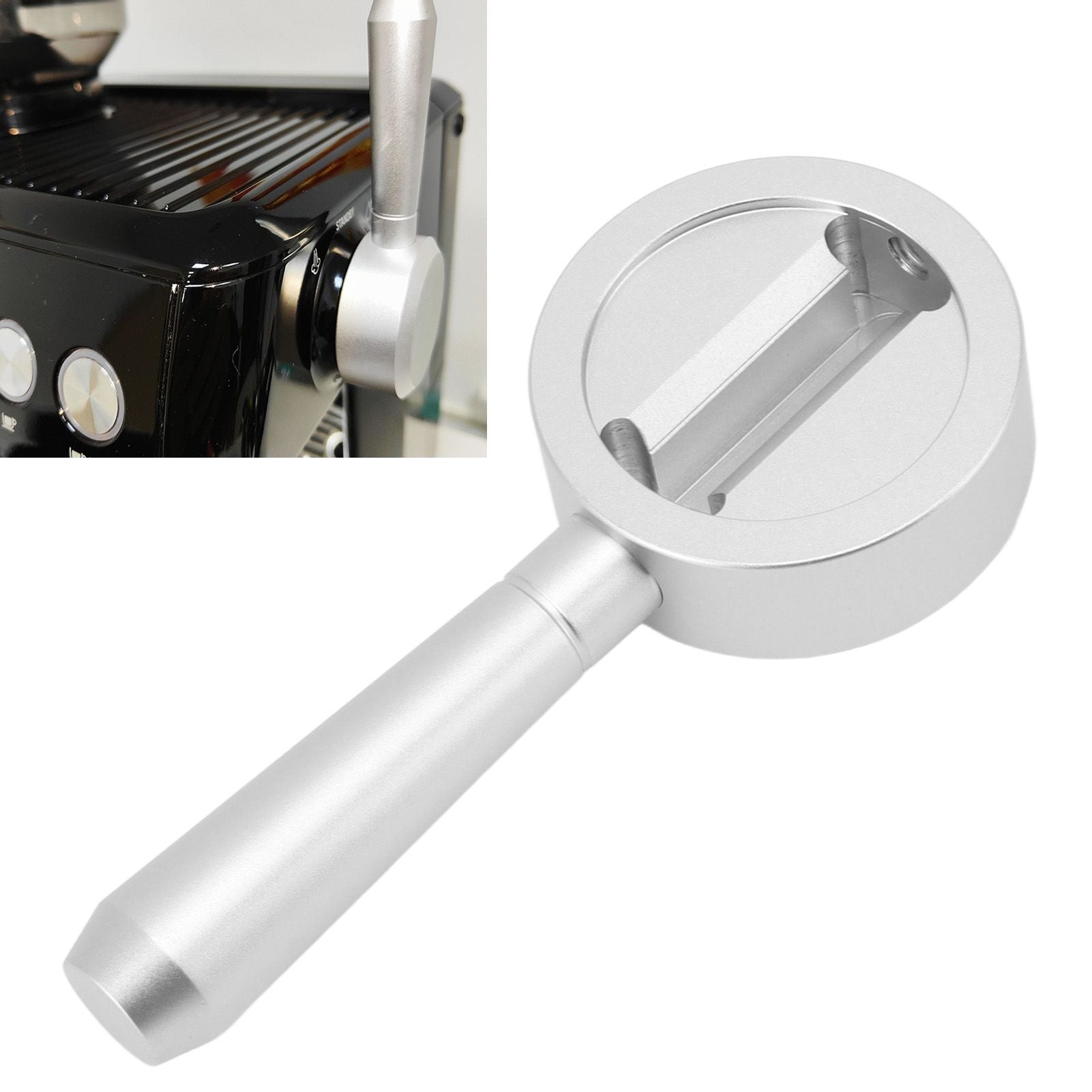 Coffee Machine Steam Lever Aluminium Alloy Coffee Machine Conversion Accessory for Breville Sage 870 875 876 Silver