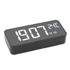 LED Mirror Digital Alarm Clock Large Screen Intelligent Brightness Adjust Snooze Function Power Off Memory 13 Songs for Home
