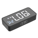 LED Mirror Digital Alarm Clock Large Screen Intelligent Brightness Adjust Snooze Function Power Off Memory 13 Songs for Home