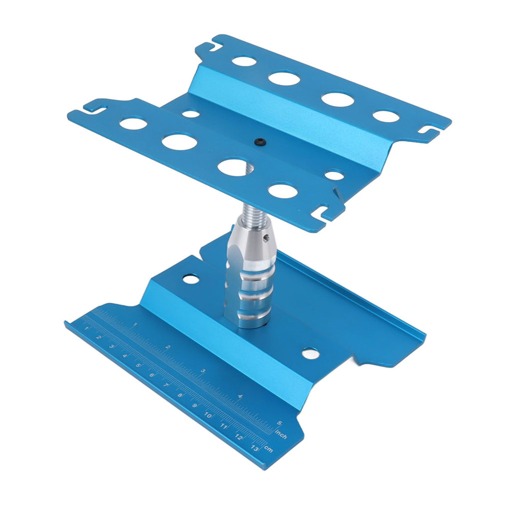 RC Car Work Stand Aluminum Repair Workstation Model Repair Table With Accurate Scale 360 Degree Rotation Blue