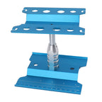 RC Car Work Stand Aluminum Repair Workstation Model Repair Table With Accurate Scale 360 Degree Rotation Blue